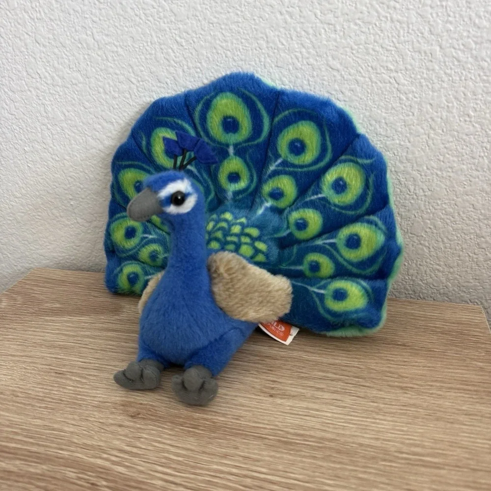 Wild Republic Peacock Plush Stuffed Animal 2020 Blue Green Soft Toy 12